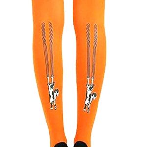Malka Chic Climbing Cats Flocked Pantihose Tights,
